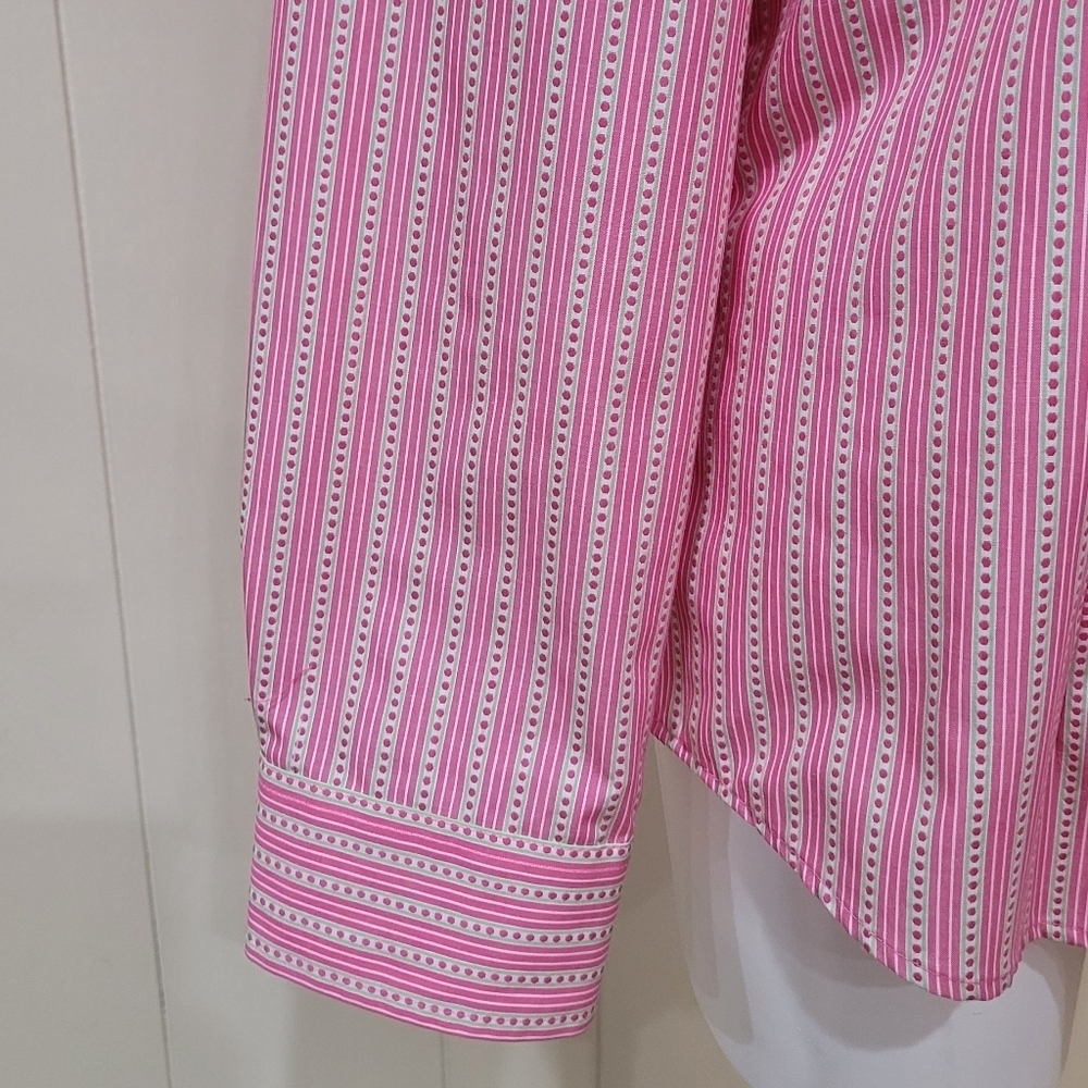 ORVIS Women's Sz10 Button-up Pink Striped Top Wrinkle Free Shirt Everyday Blouse - Picture 9 of 9